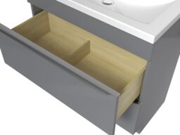GoodHome Imandra Gloss Grey Freestanding Bathroom Cabinet (H) 820mm (W) 800mm - thumbnail 2