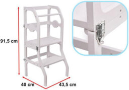 Hygrad Built to Survive Kids Wooden Table And Bench Plus Kitchen Step Stool Learning Tower Safety Rail - thumbnail 4