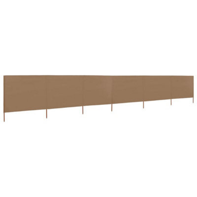 Berkfield 6-Panel Wind Screen Fabric 800X80 Cm Taupe - image 1