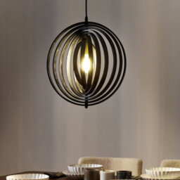 Wyld And Coco Black Poplar Wood Round Pendant Lamp With Adjustable Shade, W40 X D40 X H142 Cm - thumbnail 2