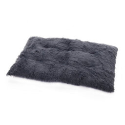 Living And Home Dark Grey Plush Rectangle Pet Bed Dog Cushioned Pad 95 X 65 Cm - thumbnail 1