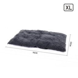 Living And Home Dark Grey Plush Rectangle Pet Bed Dog Cushioned Pad 95 X 65 Cm - thumbnail 6