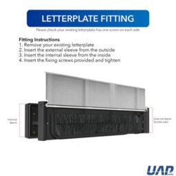 "UAP Limited Uap Doormaster 12"" Anodised Silver Letterplate- Internal & External Letter Box With For Upvc, Composite & Wooden 40-80mm Doors" - thumbnail 6