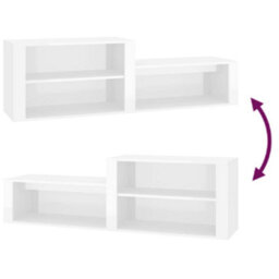 Walplus Shoe Cabinet High Gloss White 150X35X45 Cm Engineered Wood - thumbnail 7