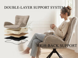 Sonara Modern Swivel Accent Chair Stylish Upholstered Seat Set Of 2 - thumbnail 8