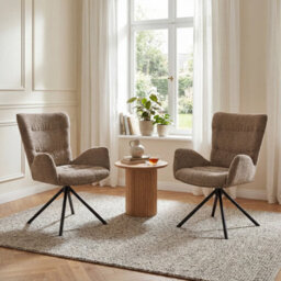 Sonara Modern Swivel Accent Chair Stylish Upholstered Seat Set Of 2 - thumbnail 3