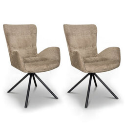 Sonara Modern Swivel Accent Chair Stylish Upholstered Seat Set Of 2 - thumbnail 1