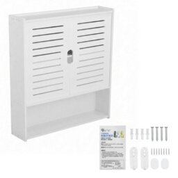 Bathroom Wall Cabinet Storage Unit 2 Door Bathroom Furniture Over Sink Organiser - thumbnail 5
