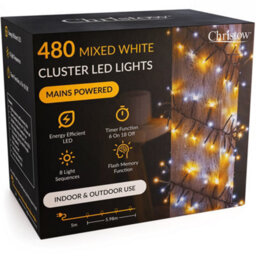 Christow Cluster Christmas Tree Lights Indoor Outdoor Timer 480/720/1000/2000/3000 Led - thumbnail 1