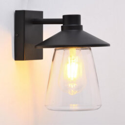 CGC Lighting Cgc Chester Black Outdoor Wall Light Lantern With Bell Shape Clear Glass Diffuser E27 Ip54 - thumbnail 2