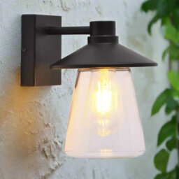 CGC Lighting Cgc Chester Black Outdoor Wall Light Lantern With Bell Shape Clear Glass Diffuser E27 Ip54 - thumbnail 4