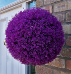 Best Artificial  28Cm Purple Heather Hanging Basket Flower Topiary Ball - Suitable For Outdoor Use - Weather & Fade Resistant - thumbnail 3