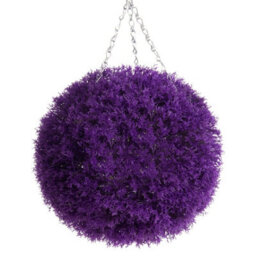 Best Artificial  28Cm Purple Heather Hanging Basket Flower Topiary Ball - Suitable For Outdoor Use - Weather & Fade Resistant - thumbnail 1