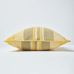 Homescapes Cotton Striped Yellow Cushion Cover Morocco , 60 X 60 Cm - thumbnail 2