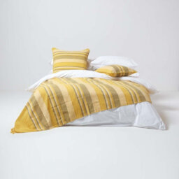 Homescapes Cotton Striped Yellow Cushion Cover Morocco , 60 X 60 Cm - thumbnail 4