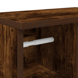 Berkfield Bathroom Cabinet With Roll Holder Smoked Oak 39X22X90 Cm - thumbnail 9