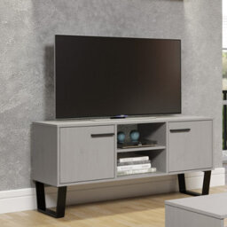 Core Products Grey Waxed 2 Door Tv Unit, Wide Flat Screen, H57.0Cm X W114.5Cm X D39.5Cm - thumbnail 8