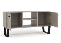 Core Products Grey Waxed 2 Door Tv Unit, Wide Flat Screen, H57.0Cm X W114.5Cm X D39.5Cm - thumbnail 4