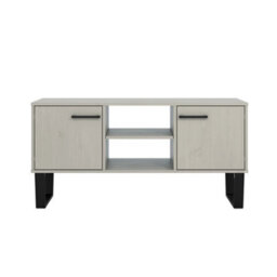 Core Products Grey Waxed 2 Door Tv Unit, Wide Flat Screen, H57.0Cm X W114.5Cm X D39.5Cm - thumbnail 2