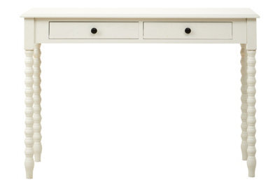 Orsina Country-Style Ivory Drawer Desk With Carved Legs, Classic Finish Desk With Drawers, Vanity Table For Bedroom - image 1