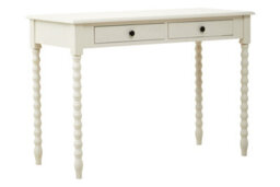 Orsina Country-Style Ivory Drawer Desk With Carved Legs, Classic Finish Desk With Drawers, Vanity Table For Bedroom - thumbnail 2