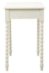 Orsina Country-Style Ivory Drawer Desk With Carved Legs, Classic Finish Desk With Drawers, Vanity Table For Bedroom - thumbnail 4