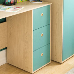 Lassic Junior Vida Neptune Blue & Oak 3 Drawer Desk Children Kids Furniture - thumbnail 5