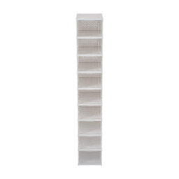 Living And Home 9 Tier Foldable White Plastic Shoe Cabinet Transparent Flip Lid Shoe Storage Organizer - thumbnail 3