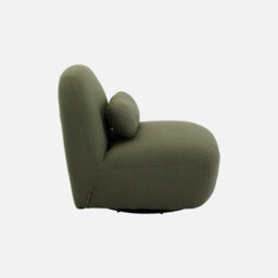 Sweeek - Textured Terry Swivel Armchair Spino Khaki 85X85X75 Cm - thumbnail 3