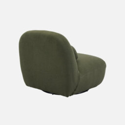 Sweeek - Textured Terry Swivel Armchair Spino Khaki 85X85X75 Cm - thumbnail 4