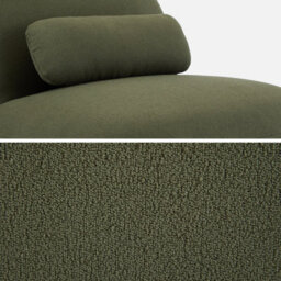 Sweeek - Textured Terry Swivel Armchair Spino Khaki 85X85X75 Cm - thumbnail 6