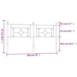 Berkfield Metal Headboard Black 193 Cm - thumbnail 7