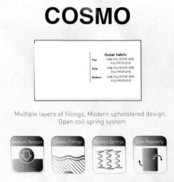 Seconique Cosmo 4 Feet 6 Inch Mattress - L190 X W137 X H18 Cm - Cream - thumbnail 5