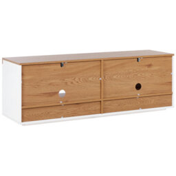 Beliani Scandi Style Tv Stand White With Light Wood Accents Mdf, 4 Drawers, 2 Shelves, Cable Management - W140 X D40 X H50Cm - thumbnail 6