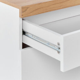 Beliani Scandi Style Tv Stand White With Light Wood Accents Mdf, 4 Drawers, 2 Shelves, Cable Management - W140 X D40 X H50Cm - thumbnail 7
