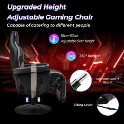 Gainoom Massage Gaming Chair Height Adjustable Swivel Racing Video Gaming Recliner - thumbnail 9