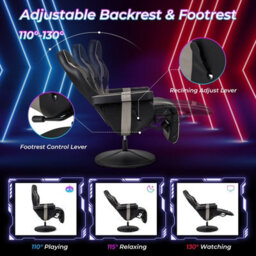 Gainoom Massage Gaming Chair Height Adjustable Swivel Racing Video Gaming Recliner - thumbnail 8
