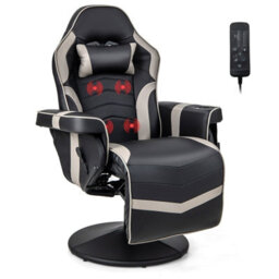Gainoom Massage Gaming Chair Height Adjustable Swivel Racing Video Gaming Recliner - thumbnail 1