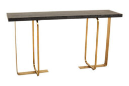 Premier Housewares Interiors By Premier Console Table, Sleek Tempered Glass Top On Gold-Finish Metal Frame, Dual-Tier Open-Frame Console For Hallway - thumbnail 3