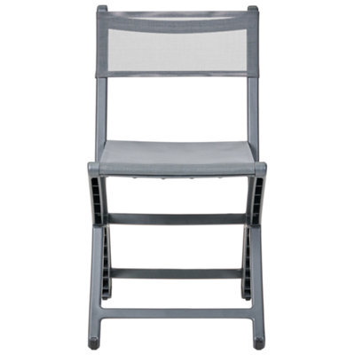 Wyld And Coco Dining Chairs Set Of 4 Dark Grey Folding Stackable Armless Plastic Indoor Outdoor. - image 1