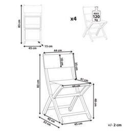 Wyld And Coco Dining Chairs Set Of 4 Dark Grey Folding Stackable Armless Plastic Indoor Outdoor. - thumbnail 5