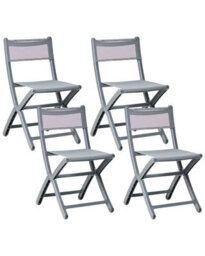 Wyld And Coco Dining Chairs Set Of 4 Dark Grey Folding Stackable Armless Plastic Indoor Outdoor. - thumbnail 3