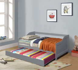 Comfy Living 3Ft Single Grey Wooden Trundle Bed - thumbnail 2