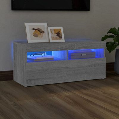 Berkfield Tv Cabinet With Led Lights Grey Sonoma 90X35X40 Cm - image 1