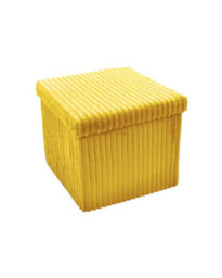 Home Republic Yellow Foldable Corduroy Storage Ottoman One Seater