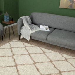 The Rugs Moroccan Shaggy Rugs And Runners Soft  High Pile Ivory And Beige Living Room Kitchen Hallway 730 - thumbnail 7