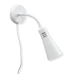 Valuelights Edwards Plug In White Flexible Gooseneck Easy Fit Adjustable Wall Light - Bulb Included - thumbnail 1