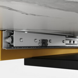 Btm Extendable Dining Table 120X160X80Cm, Kitchen Or Living Room Table, Extendable With Insert Panel, Gold Cross Legs - thumbnail 9