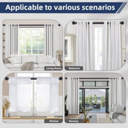 Aspire Homeware Blackout Metal Curtain Pole With Curve Finials Heavy Duty Extendable Rod 160-300 Cm (Matte Black) - thumbnail 8