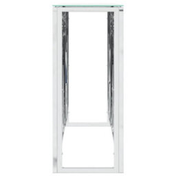 Vidaxl Console Table Silver 110X30X70 Cm Stainless Steel And Glass - thumbnail 4